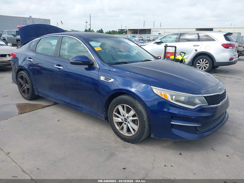 2016 Kia Optima VIN 5XXGT4L39GG078627 IAAI salvage auction — LEFT REAR, Salvage (Texas), sold $800 on 2026-07-09 (photo 1)