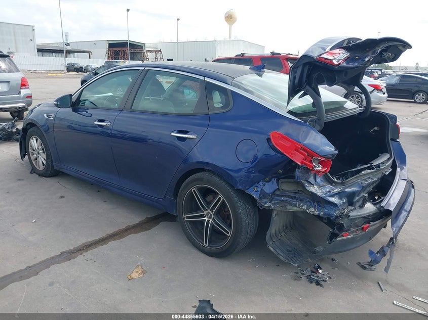 2016 Kia Optima VIN 5XXGT4L39GG078627 IAAI salvage auction — LEFT REAR, Salvage (Texas), sold $800 on 2026-07-09 (photo 3)