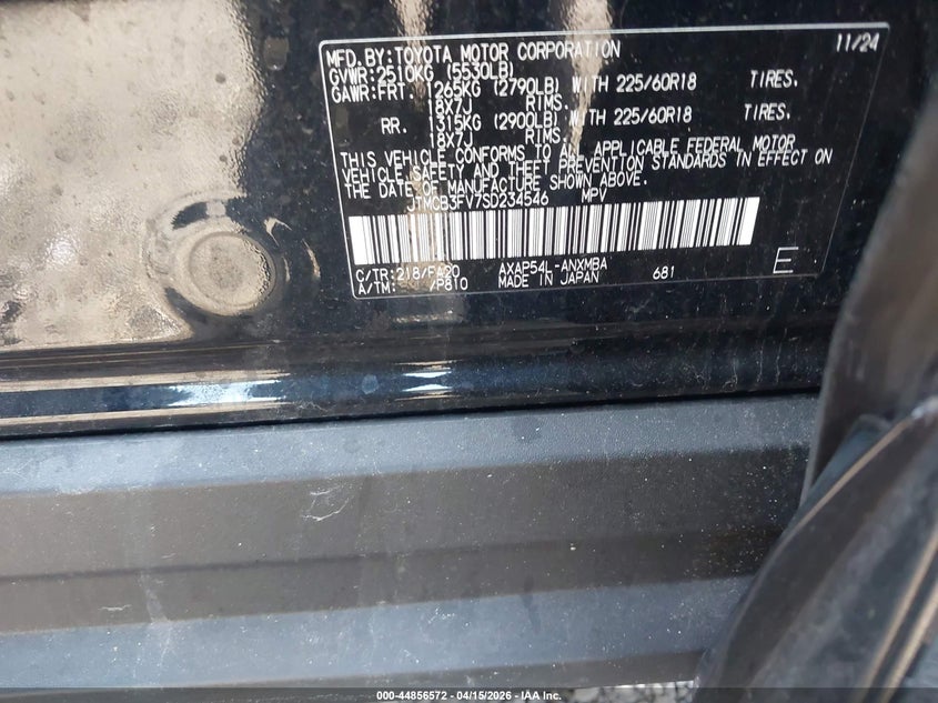 2025 Toyota Rav 4 VIN JTMCB3FV7SD234546 IAAI salvage auction — FRONT END, Wait Title, sold $14,250 on 2026-07-07 (photo 9)