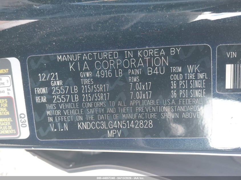 2022 Kia Niro VIN KNDCC3LG4N5142828 IAAI salvage auction — FRONT END, Wait Title, sold $7,100 on 2026-07-29 (photo 9)
