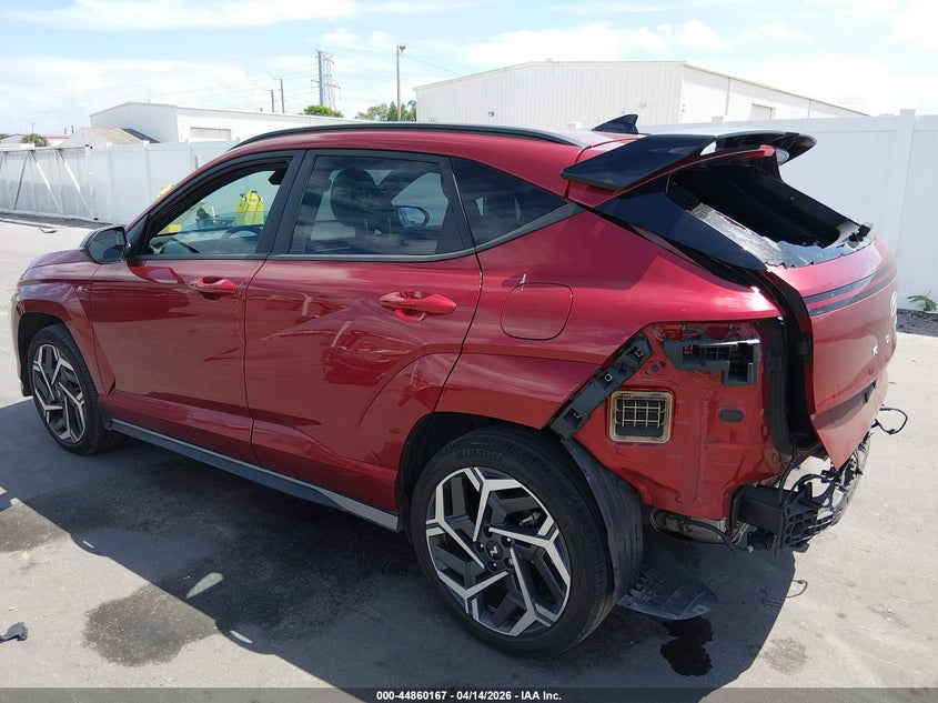 2025 Hyundai Kona VIN KM8HB3A35SU186620 IAAI salvage auction — REAR END, Wait Title, sold $8,000 on 2026-07-06 (photo 3)
