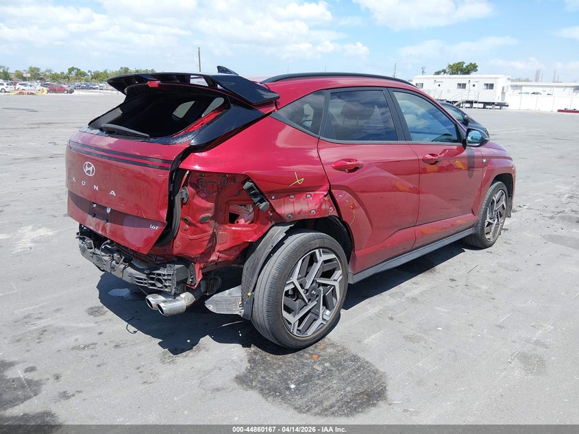 2025 Hyundai Kona VIN KM8HB3A35SU186620 IAAI salvage auction — REAR END, Wait Title, sold $8,000 on 2026-07-06 (photo 4)