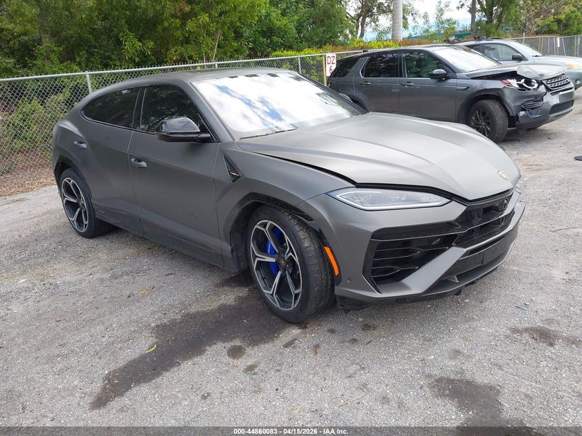 2025 Lamborghini Urus VIN ZPBUD6ZL5SLA38792 IAAI salvage auction — LEFT SIDE, Salvage Title, sold $187,500 on 2026-07-06 (photo 1)