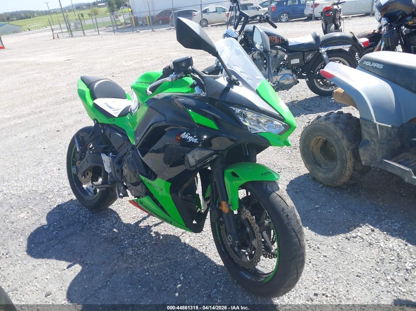 2024 Kawasaki Ninja VIN ML5EXEP15RDAB8215 IAAI salvage auction — LEFT & RIGHT, Salvage (Pennsylvania), sold $1,600 on 2026-09-09 (photo 1)