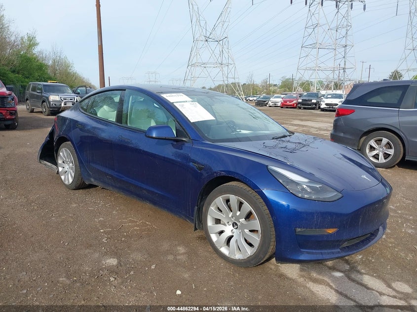 2022 Tesla Model 3 VIN 5YJ3E1EB7NF320326 IAAI salvage auction — REAR END, Salvage (Pennsylvania), sold $6,700 on 2026-07-24 (photo 1)