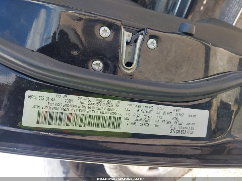 2018 Ram 2500 VIN 3C6UR5CL3JG378733 IAAI salvage auction — UNKNOWN, Original (Texas), sold $12,075 on 2026-07-29 (photo 9)