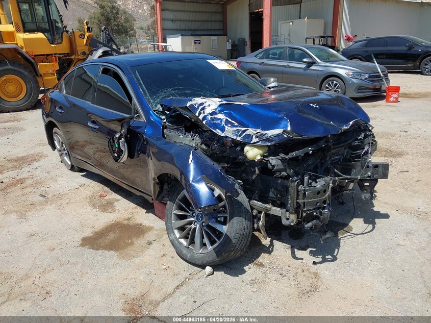 2022 Infiniti Q50 VIN JN1EV7BP9NM310628 IAAI salvage auction — BIO HAZARD, Salvage (California), sold $2,050 on 2026-07-06 (photo 1)