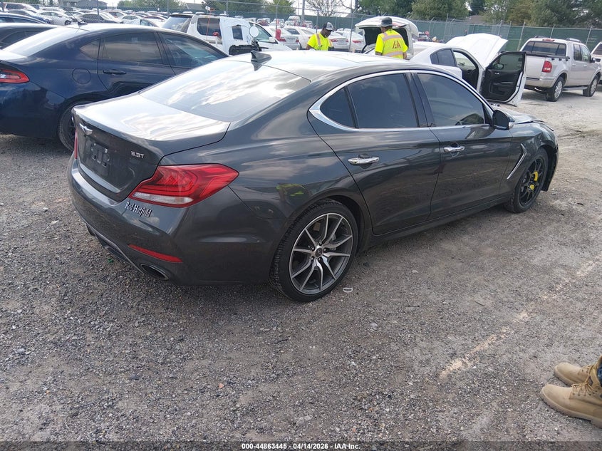 2019 Genesis G70 VIN KMTG34LE1KU012918 IAAI salvage auction — FRONT END, Wait Title, sold $4,400 on 2026-07-27 (photo 4)