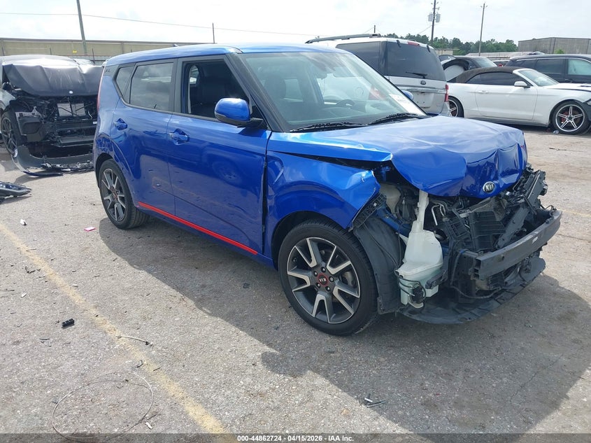 2021 Kia Soul VIN KNDJ53AF6M7768573 IAAI salvage auction — FRONT END, Original (Texas), sold $2,350 on 2026-07-29 (photo 1)