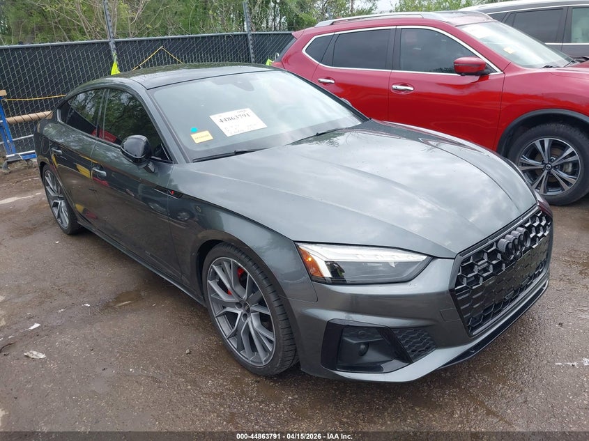 2025 Audi A5 VIN WAUFACF55SA005085 IAAI salvage auction — LEFT SIDE, Wait Title, sold $23,150 on 2026-07-15 (photo 1)