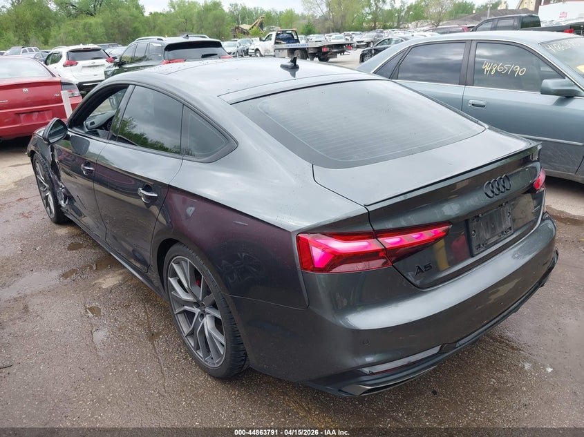 2025 Audi A5 VIN WAUFACF55SA005085 IAAI salvage auction — LEFT SIDE, Wait Title, sold $23,150 on 2026-07-15 (photo 3)