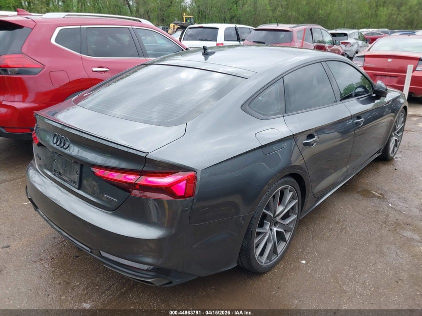 2025 Audi A5 VIN WAUFACF55SA005085 IAAI salvage auction — LEFT SIDE, Wait Title, sold $23,150 on 2026-07-15 (photo 4)