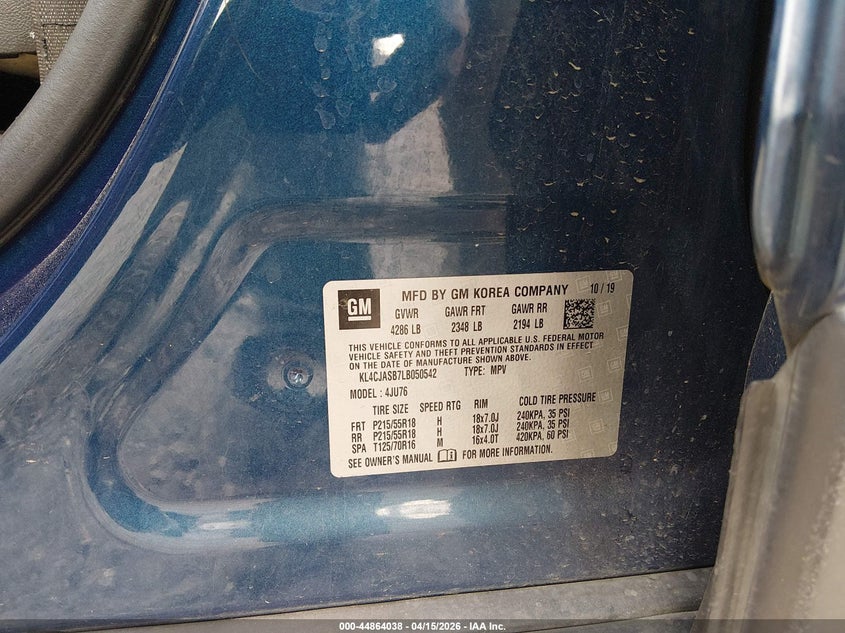 2020 Buick Encore VIN KL4CJASB7LB050542 IAAI salvage auction — FRONT END, Salvage (Arkansas), sold $1,500 on 2026-07-08 (photo 9)