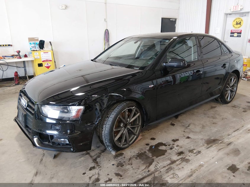 2016 Audi A4 VIN WAUAFAFL4GN016657 IAAI salvage auction — LEFT FRONT, Salvage Title, sold $525 on 2026-07-28 (photo 2)
