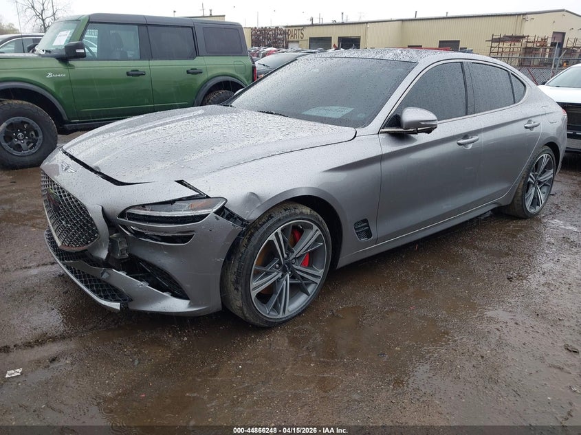 2025 Genesis G70 VIN KMTG54SE9SU145003 IAAI salvage auction — FRONT END, Wait Title, sold $15,000 on 2026-07-23 (photo 2)
