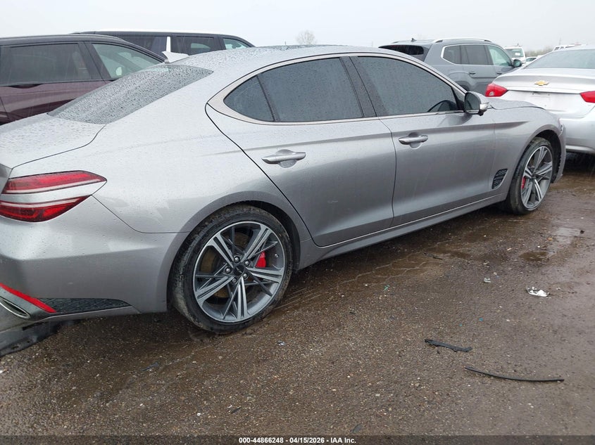 2025 Genesis G70 VIN KMTG54SE9SU145003 IAAI salvage auction — FRONT END, Wait Title, sold $15,000 on 2026-07-23 (photo 4)