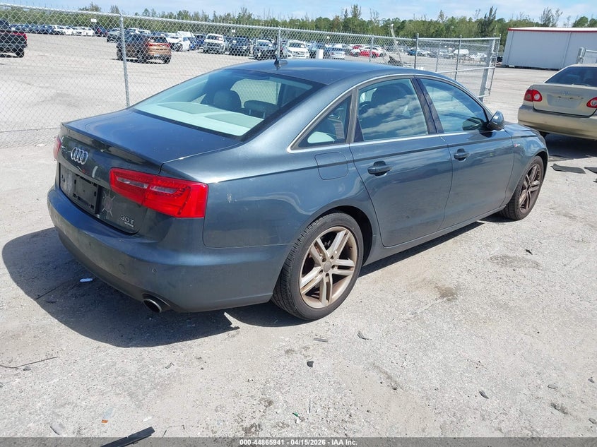 2012 Audi A6 VIN WAUGGAFC3CN147239 IAAI salvage auction — FRONT END, Rebuildable (Florida), sold $1,350 on 2026-07-11 (photo 4)