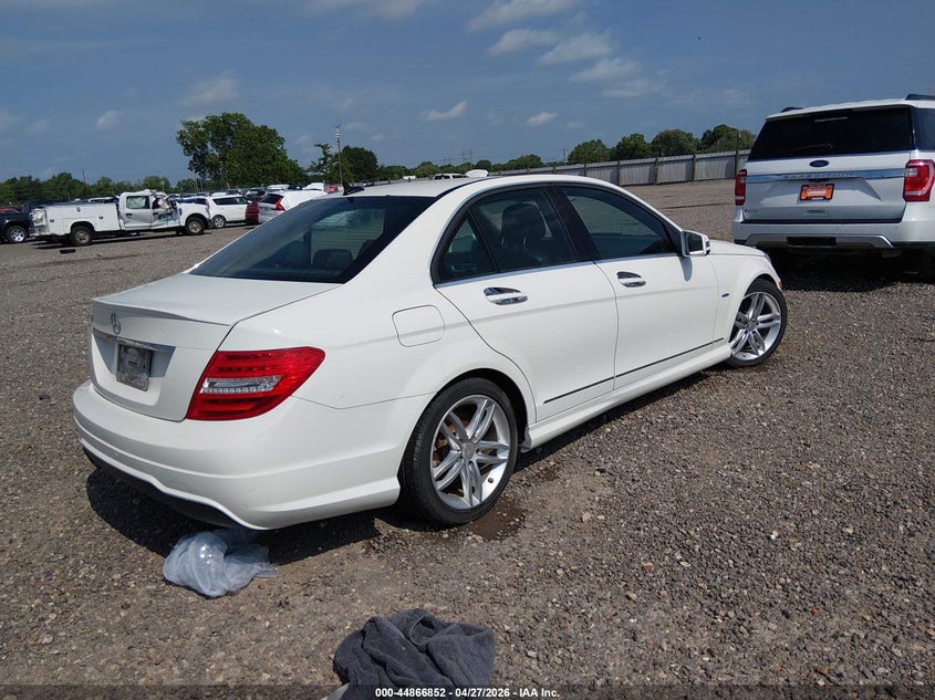 2012 Mercedes-benz C-klasse VIN WDDGF4HB9CR231673 IAAI salvage auction — WATER/FLOOD, Salvage Title, sold $450 on 2026-08-19 (photo 4)
