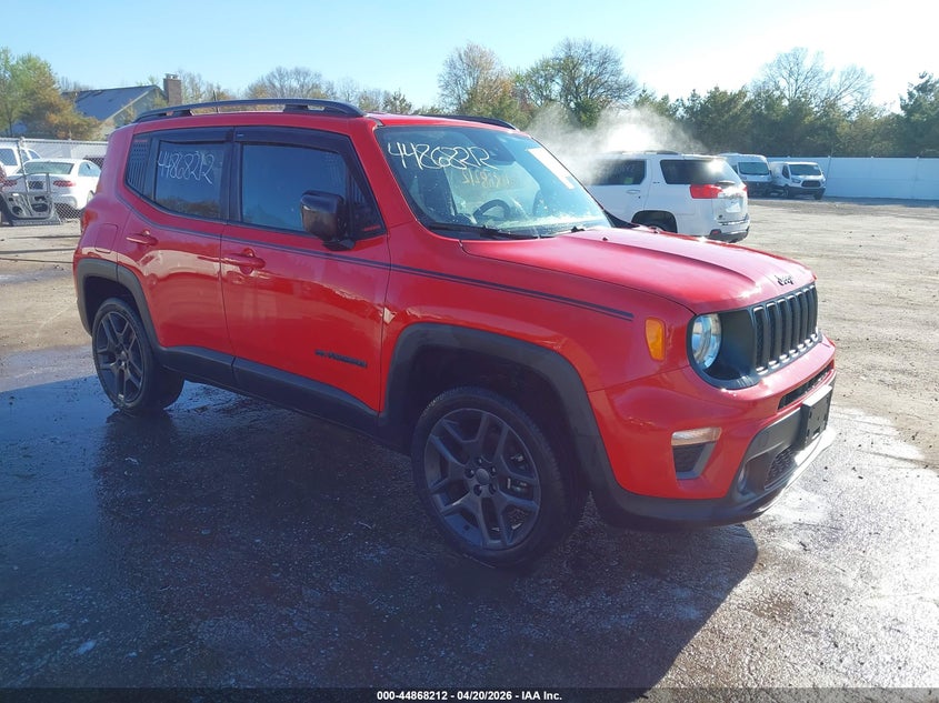 2021 Jeep Renegade VIN ZACNJDBB6MPM77523 IAAI salvage auction — HAIL, Salvage (Indiana), sold $3,800 on 2026-07-07 (photo 1)