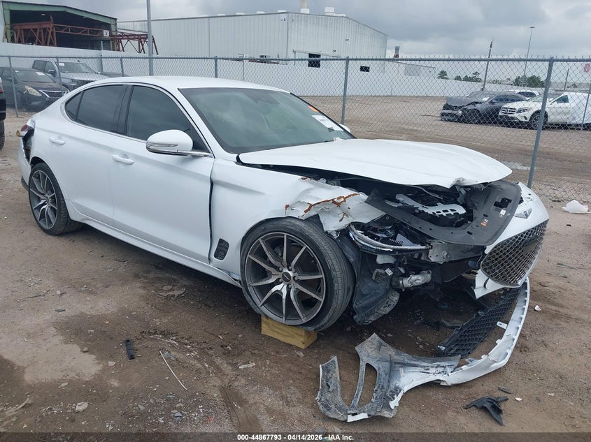 2023 Genesis G70 VIN KMTG34TA0PU132696 IAAI salvage auction — RIGHT FRONT, Original (Texas), sold $2,550 on 2026-07-30 (photo 1)