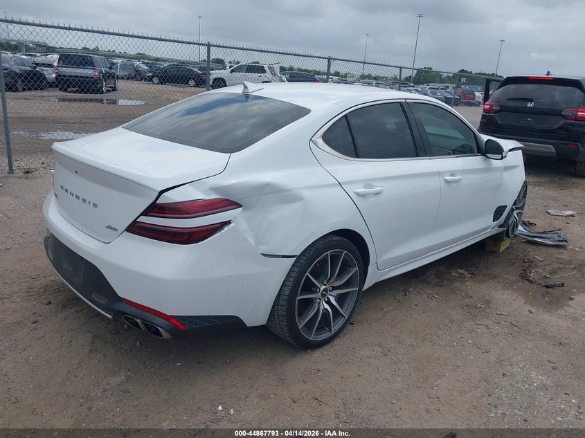 2023 Genesis G70 VIN KMTG34TA0PU132696 IAAI salvage auction — RIGHT FRONT, Original (Texas), sold $2,550 on 2026-07-30 (photo 4)