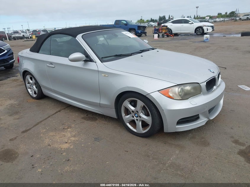 2008 BMW 1 series VIN WBAUN93558VF56365 IAAI salvage auction — LEFT FRONT, Salvage (California), sold $725 on 2026-07-15 (photo 1)