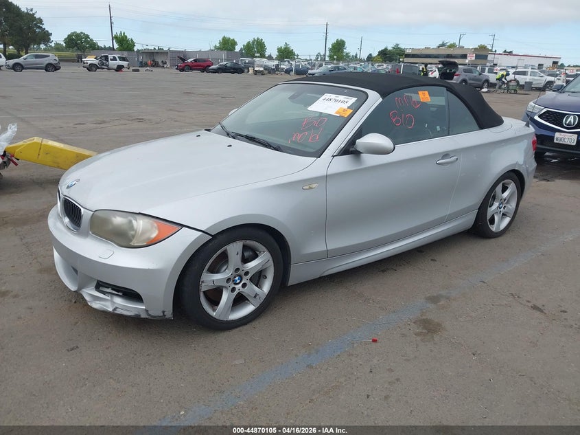 2008 BMW 1 series VIN WBAUN93558VF56365 IAAI salvage auction — LEFT FRONT, Salvage (California), sold $725 on 2026-07-15 (photo 2)