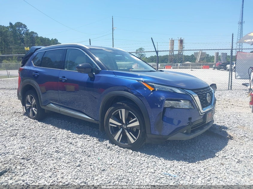 2021 Nissan Rogue VIN JN8AT3CA8MW025785 IAAI salvage auction — FRONT & REAR, Salvage Title, sold $2,300 on 2026-07-17 (photo 1)