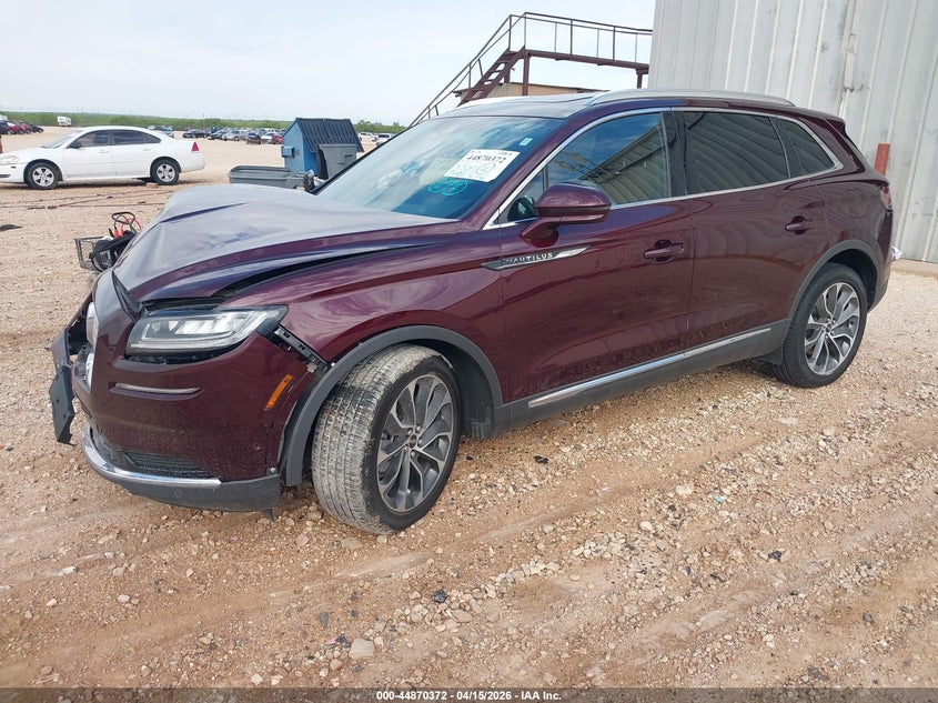 2022 Lincoln Nautilus VIN 2LMPJ8KP1NBL14878 IAAI salvage auction — FRONT END, Original (Texas), sold $5,725 on 2026-08-01 (photo 2)