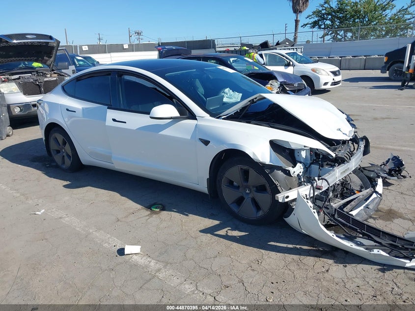2022 Tesla Model 3 VIN 5YJ3E1EB6NF323749 IAAI salvage auction — FRONT END, Salvage Title, sold $5,750 on 2026-07-22 (photo 3)