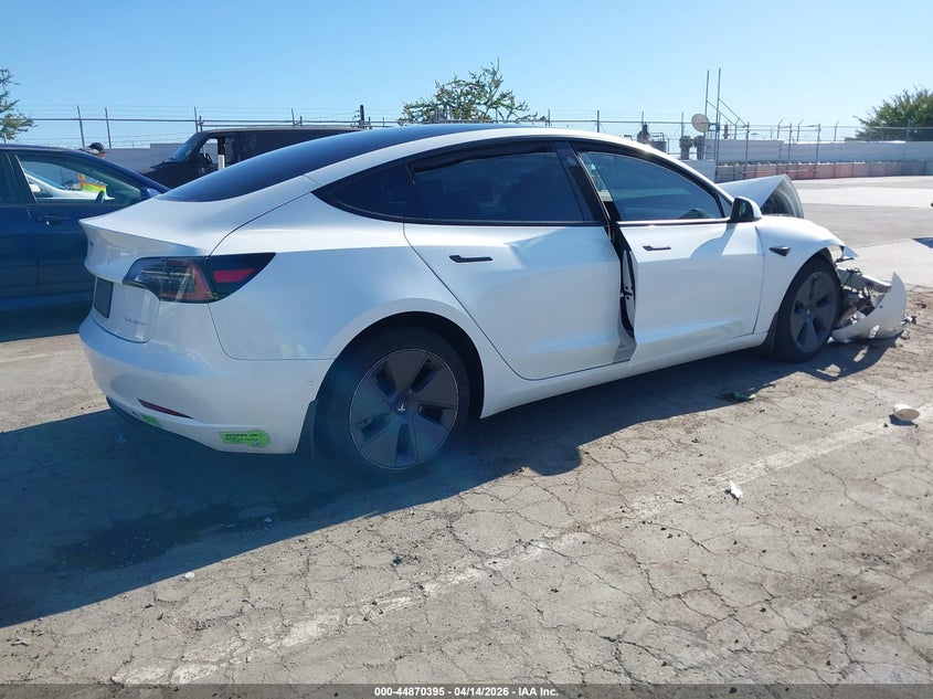 2022 Tesla Model 3 VIN 5YJ3E1EB6NF323749 IAAI salvage auction — FRONT END, Salvage Title, sold $5,750 on 2026-07-22 (photo 4)
