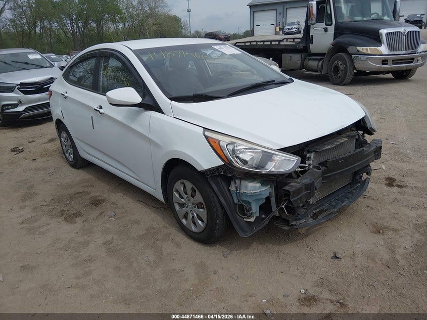 2016 Hyundai Accent VIN KMHCT4AE4GU055247 IAAI salvage auction — FRONT END, Clear (Indiana), sold $1,025 on 2026-07-15 (photo 1)