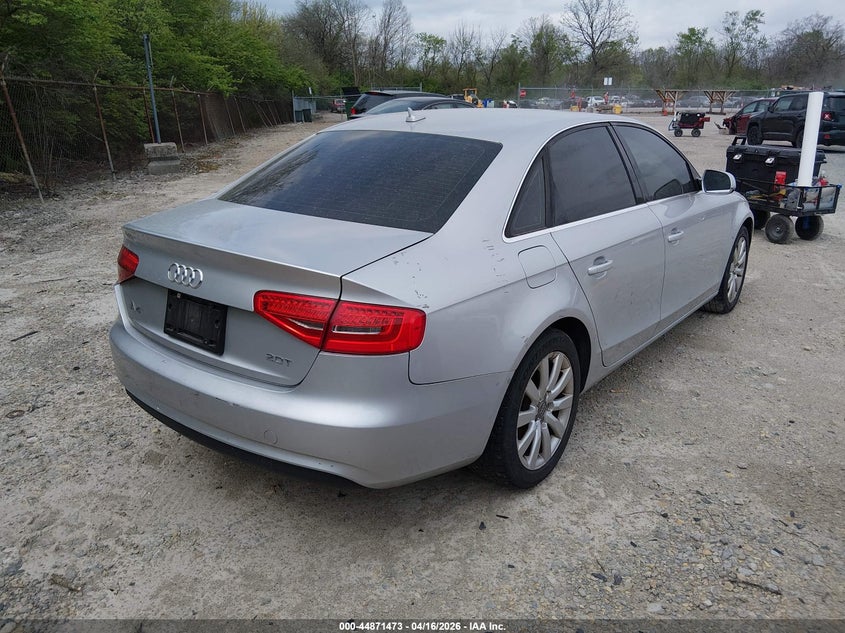 2013 Audi A4 VIN WAUAFAFL7DN026966 IAAI salvage auction — SIDE, Original (Ohio), sold $325 on 2026-07-28 (photo 4)