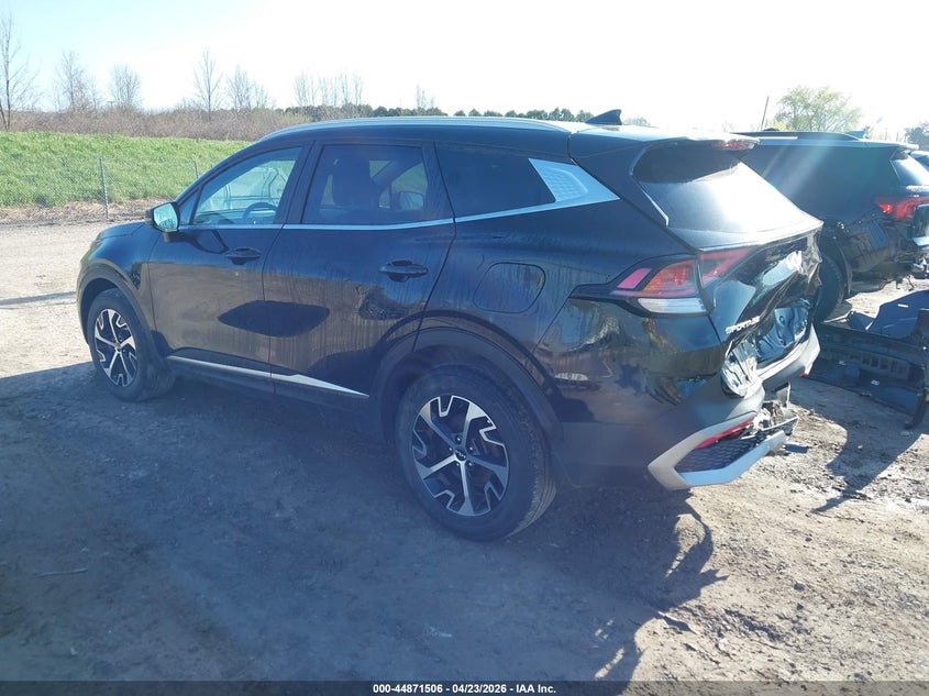 2023 Kia Sportage VIN 5XYK3CAFXPG120946 IAAI salvage auction — REAR END, Wait Title, sold $7,550 on 2026-07-09 (photo 3)