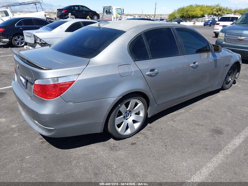 2007 BMW 5 series VIN WBANE73567CM49874 IAAI salvage auction — LEFT REAR, Salvage (Texas), sold $150 on 2026-07-17 (photo 4)