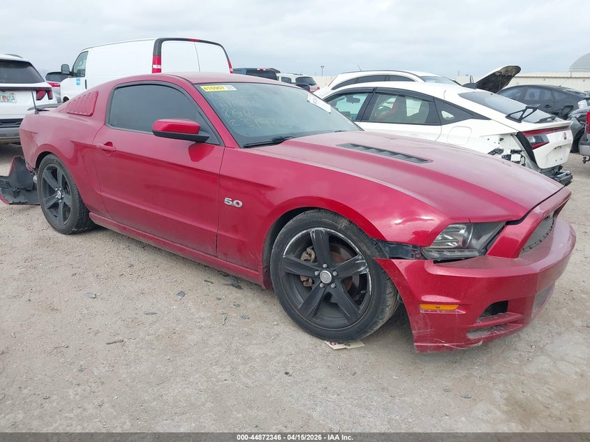2013 Ford Mustang VIN 1ZVBP8CF0D5231926 IAAI salvage auction — FRONT & REAR, Salvage (Texas), sold $4,000 on 2026-08-03 (photo 1)