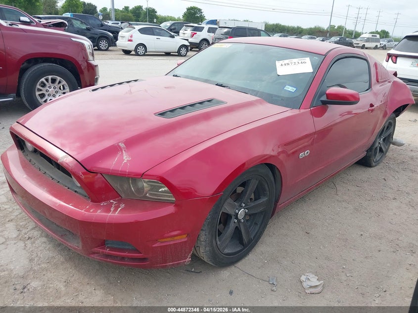 2013 Ford Mustang VIN 1ZVBP8CF0D5231926 IAAI salvage auction — FRONT & REAR, Salvage (Texas), sold $4,000 on 2026-08-03 (photo 2)