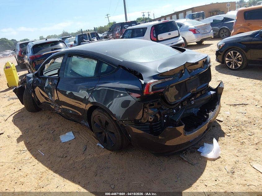 2025 Tesla Model 3 VIN 5YJ3E1EA8SF055953 IAAI salvage auction — FRONT & REAR, Wait Title, sold $6,800 on 2026-07-16 (photo 3)