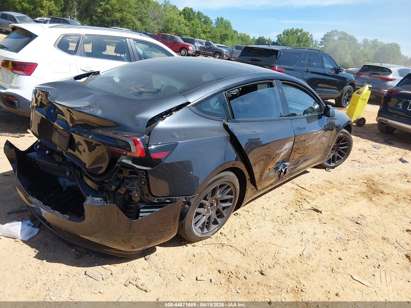 2025 Tesla Model 3 VIN 5YJ3E1EA8SF055953 IAAI salvage auction — FRONT & REAR, Wait Title, sold $6,800 on 2026-07-16 (photo 4)