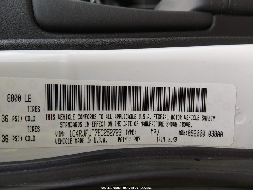 2014 Jeep Grand cherokee VIN 1C4RJFJT7EC252723 IAAI salvage auction — RIGHT FRONT, Salvage (Montana), sold $3,300 on 2026-07-30 (photo 9)