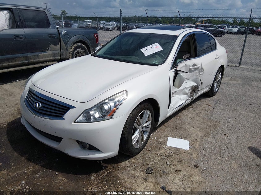 2013 Infiniti G VIN JN1CV6AP8DM304854 IAAI salvage auction — LEFT SIDE, Salvage (Louisiana), sold $2,500 on 2026-07-28 (photo 2)