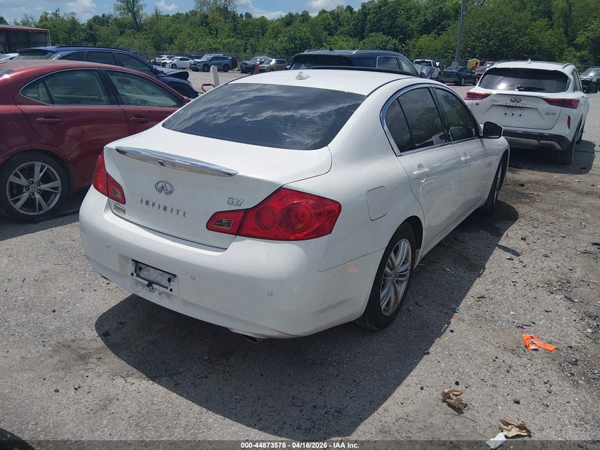 2013 Infiniti G VIN JN1CV6AP8DM304854 IAAI salvage auction — LEFT SIDE, Salvage (Louisiana), sold $2,500 on 2026-07-28 (photo 4)
