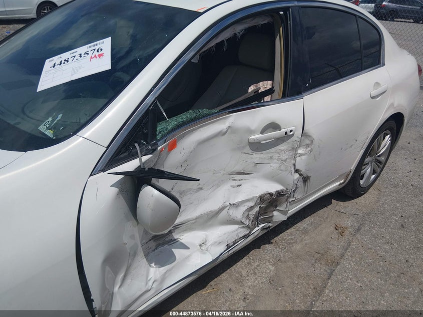 2013 Infiniti G VIN JN1CV6AP8DM304854 IAAI salvage auction — LEFT SIDE, Salvage (Louisiana), sold $2,500 on 2026-07-28 (photo 6)