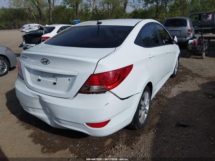 2013 Hyundai Accent VIN KMHCU4AE3DU303206 IAAI salvage auction — FRONT & REAR, Clear (Indiana), sold $300 on 2026-07-22 (photo 4)