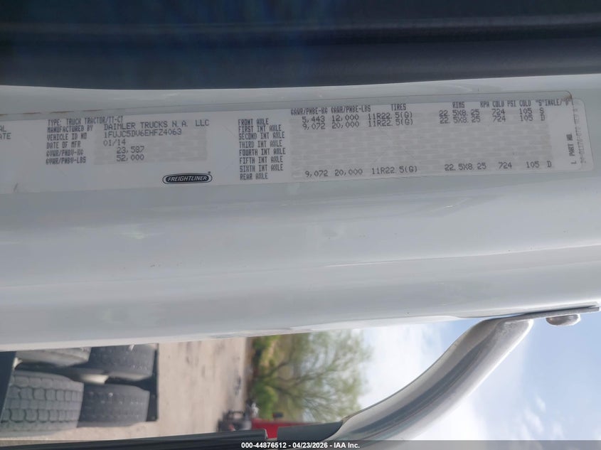 2014 Freightliner M2 VIN 1FUJC5DV6EHFZ4063 IAAI salvage auction — Unknown, Wait Title, sold $8,900 on 2026-07-09 (photo 5)