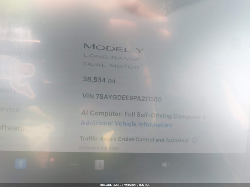 2023 Tesla Model y VIN 7SAYGDEE9PA211350 IAAI salvage auction — FRONT & REAR, Salvage (California), sold $10,250 on 2026-07-20 (photo 7)