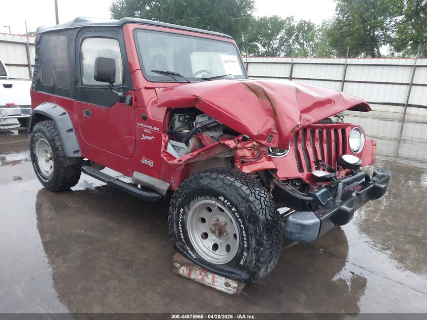 1999 Jeep Wrangler / VIN 1J4FY19S5XP491335 IAAI salvage auction — FRONT END, Salvage (Texas), sold $1,250 on 2026-07-09 (photo 1)