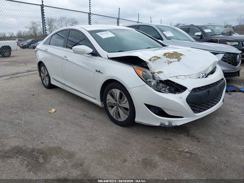 2013 Hyundai Sonata hybrid VIN KMHEC4A47DA090460 IAAI salvage auction — FRONT END, Wait Title, sold $275 on 2026-07-21 (photo 1)