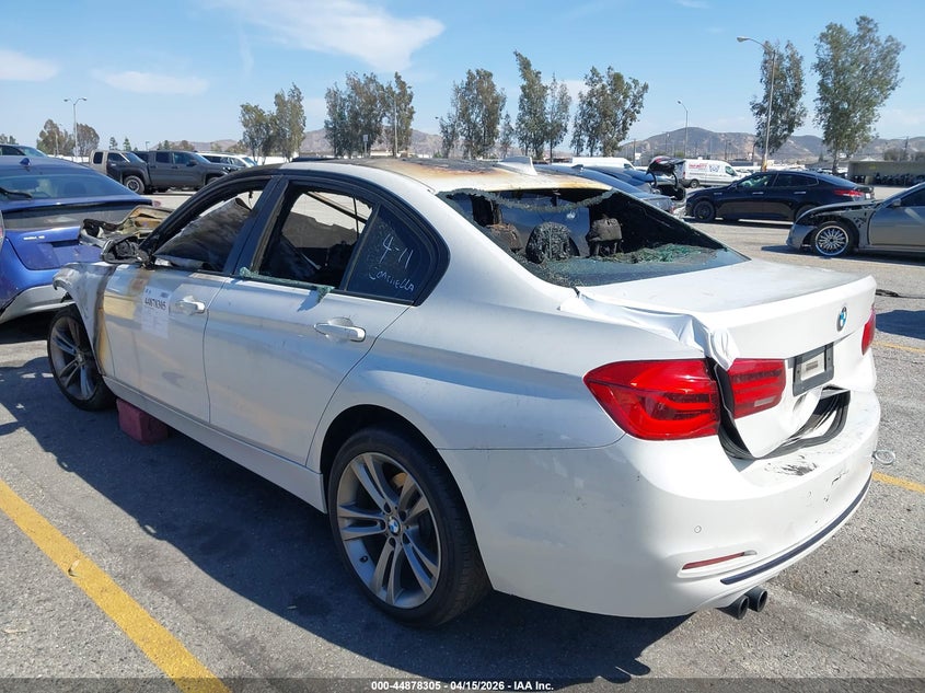 2016 BMW 3er VIN WBA8E9G5XGNT87385 IAAI salvage auction — TOTAL BURN, Non-Repairable (California), sold $125 on 2026-08-11 (photo 3)