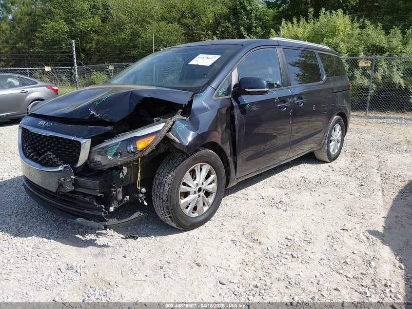 2016 Kia SEDONA VIN KNDMB5C15G6162064 IAAI salvage auction — FRONT END, Salvage (Alabama), sold $1,600 on 2026-07-06 (photo 2)